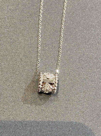 [BLAUE TRÄNEN] PERLEE ANHÄNGER SILBER DIAMANT HALSKETTE 