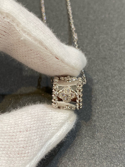 [BLAUE TRÄNEN] PERLEE ANHÄNGER SILBER DIAMANT HALSKETTE 