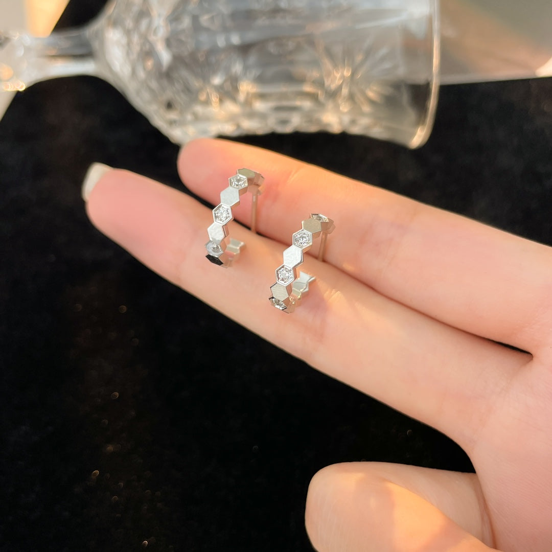 [BLAUE TRÄNEN] BEE LOVE DIAMANT-KREOLEN