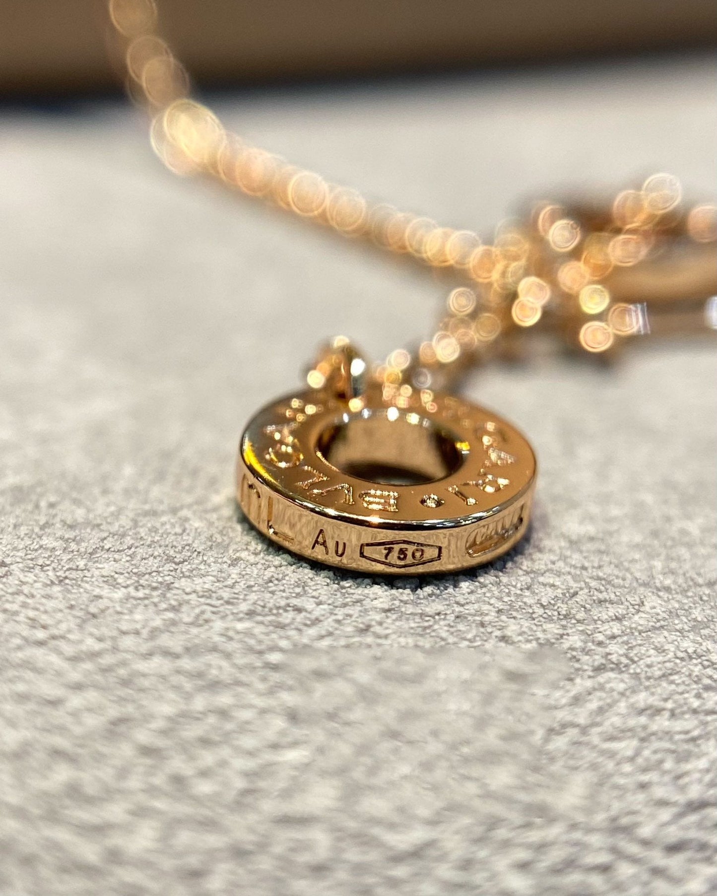 [BLAUE TRÄNEN]DREAM MALACHIT DIAMANT GEPAART ROTGOLD HALSKETTE