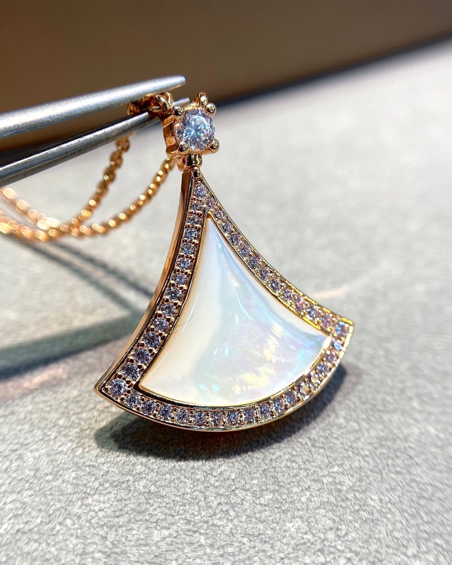 [BLAUE TRÄNEN]DREAM MOP DIAMANT-HALSKETTE AUS ROTGOLD