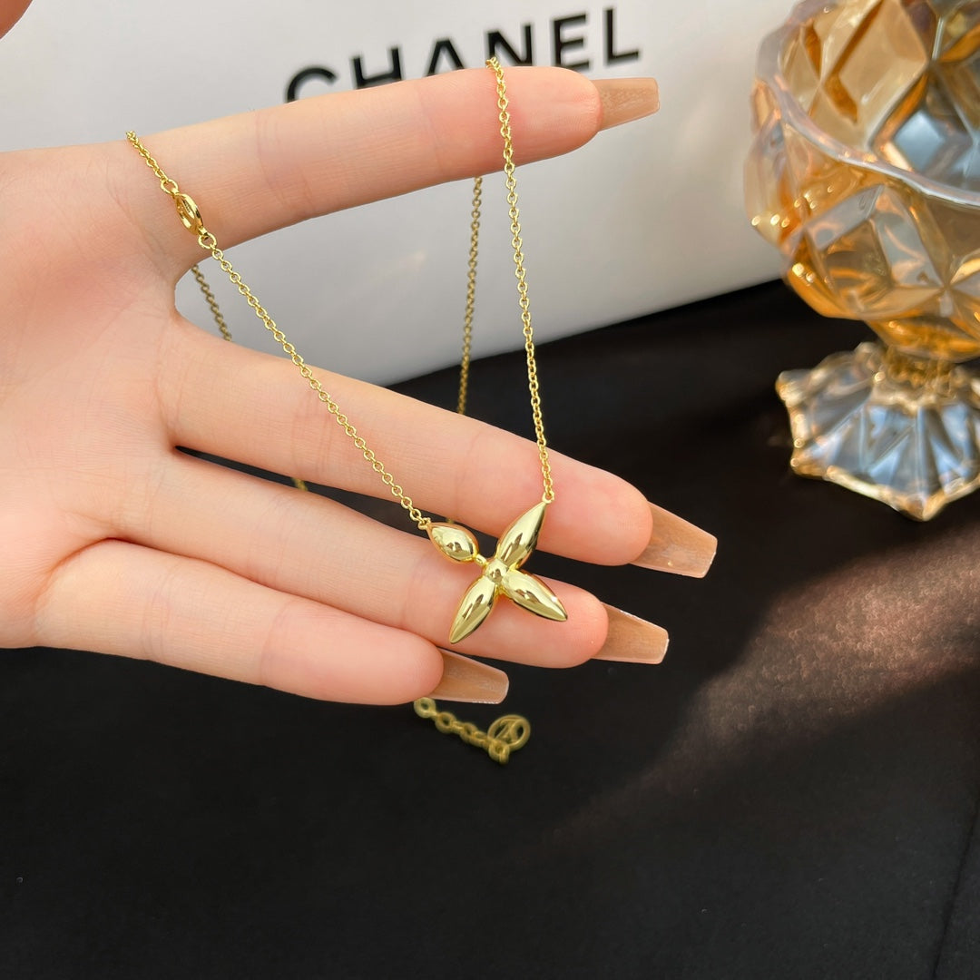 [BLAUE TRÄNEN]LOUISETTE GOLD HALSKETTE