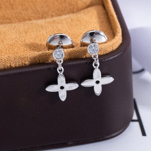 [BLAUE TRÄNEN]VIDYLLE SILBERNE MINI-OHRRINGE MIT DIAMANTEN