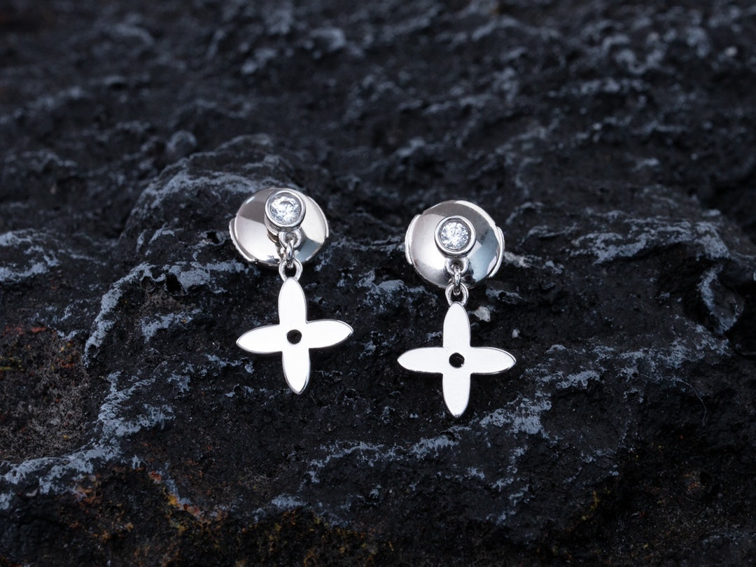 [BLAUE TRÄNEN]VIDYLLE SILBERNE MINI-OHRRINGE MIT DIAMANTEN