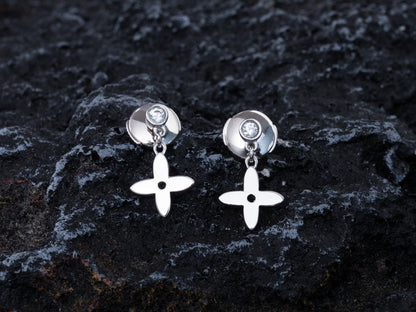[BLAUE TRÄNEN]VIDYLLE SILBERNE MINI-OHRRINGE MIT DIAMANTEN