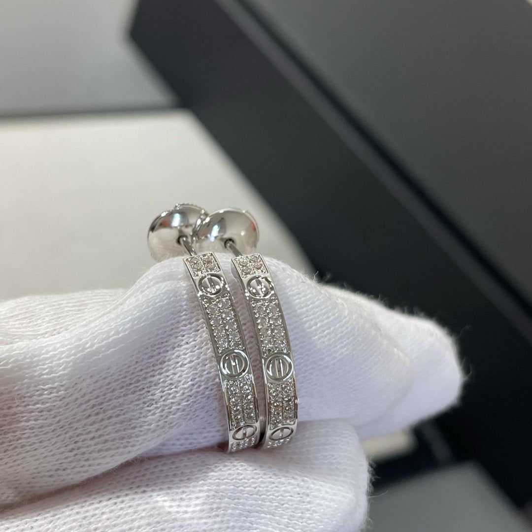 [ブルーティアーズ]ラブダイヤモンド シルバーフープピアス