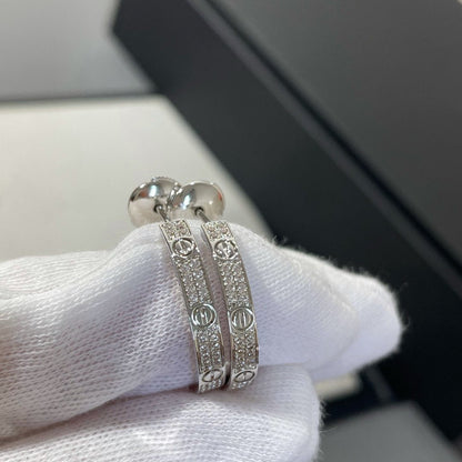 [ブルーティアーズ]ラブダイヤモンド シルバーフープピアス