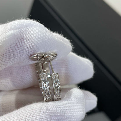 [ブルーティアーズ]ラブダイヤモンド シルバーフープピアス