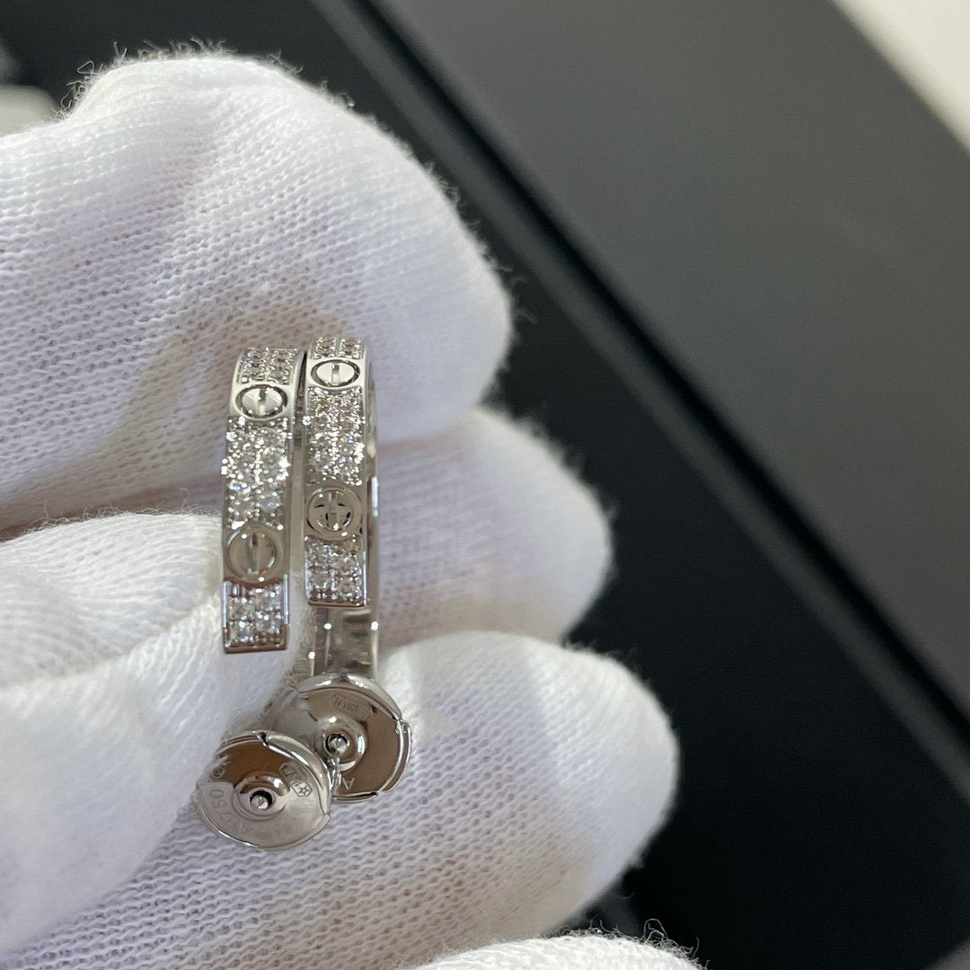 [ブルーティアーズ]ラブダイヤモンド シルバーフープピアス