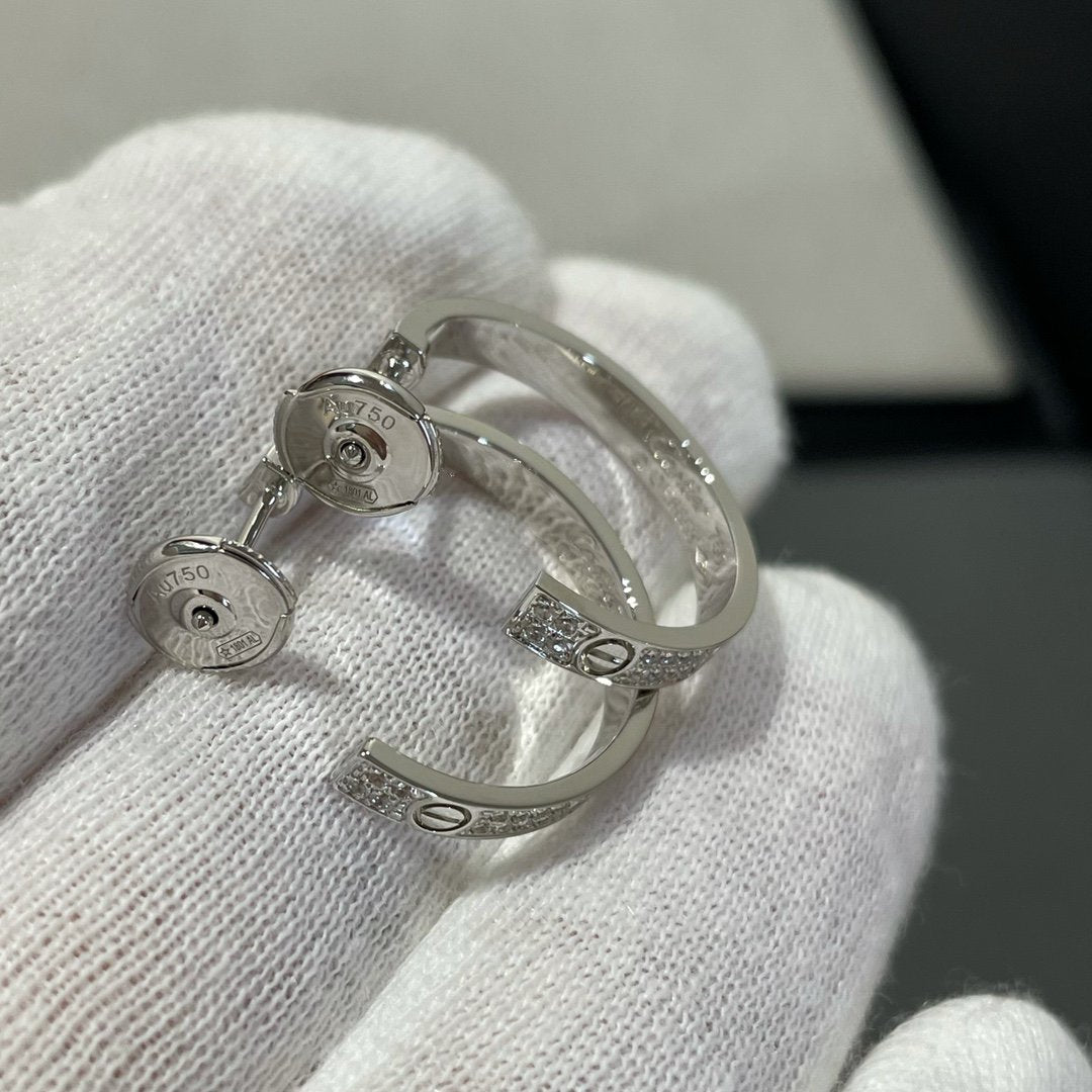 [ブルーティアーズ]ラブダイヤモンド シルバーフープピアス