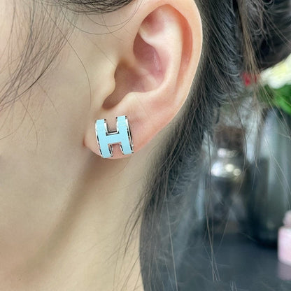 [BLAUE TRÄNEN] POP ​​H HIMMELBLAU OHRSTECKER