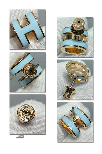 [BLAUE TRÄNEN] POP ​​H HIMMELBLAU OHRSTECKER