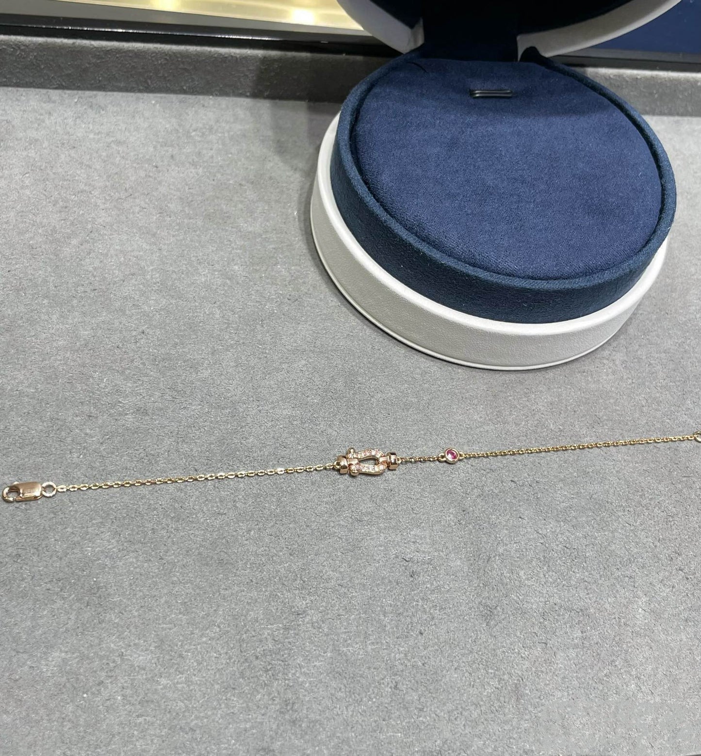 [BLUE TEARS]FORCE 10 DIAMOND CHAIN LINK PINK GOLD BRACELET