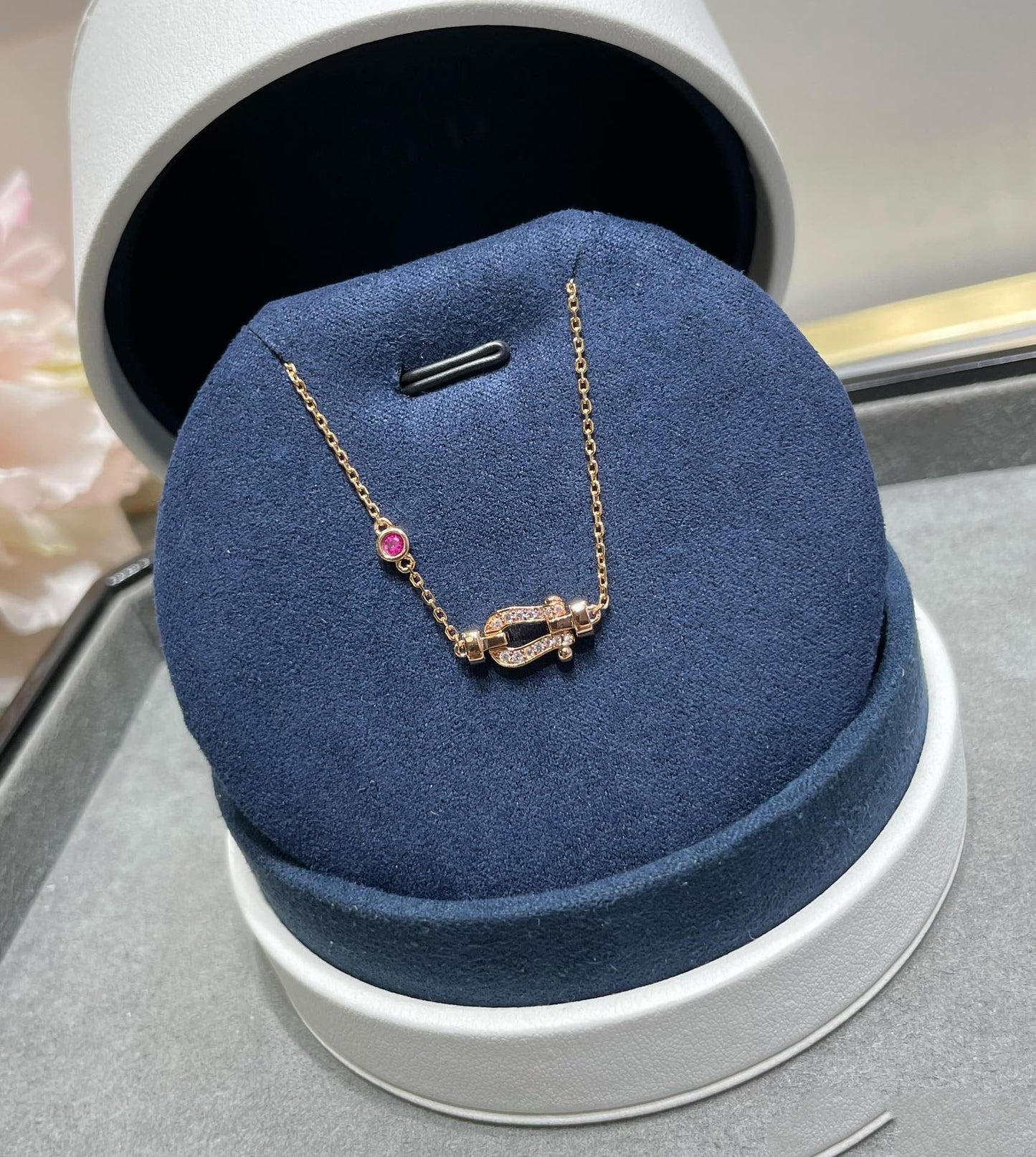 [BLUE TEARS]FORCE 10 DIAMOND CHAIN LINK PINK GOLD BRACELET