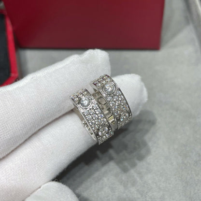 [Blue Tears Jewelry]LOVE 5.5MM DIAMOND PAVED EARRINGS