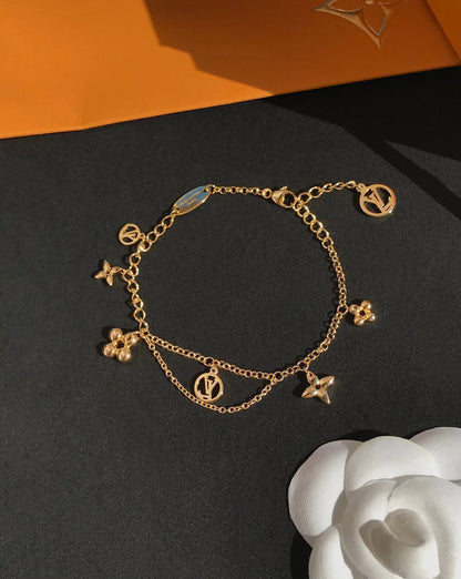 [BLAUE TRÄNEN]BLÜHENDES ROSA GOLD-MOP-ARMBAND