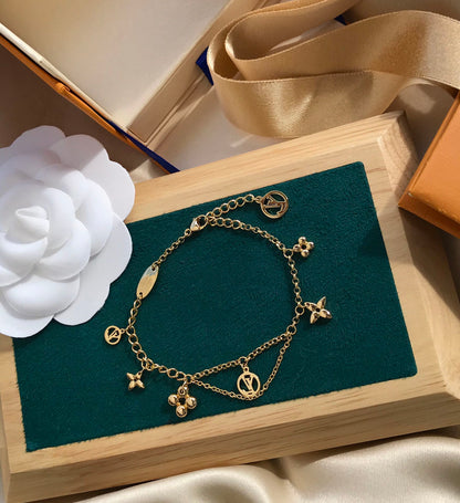 [BLAUE TRÄNEN]BLÜHENDES ROSA GOLD-MOP-ARMBAND