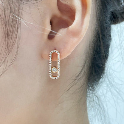 [Blue Tears Jewelry]MOVE UNO STUD DIAMOND PAVED EARRINGS