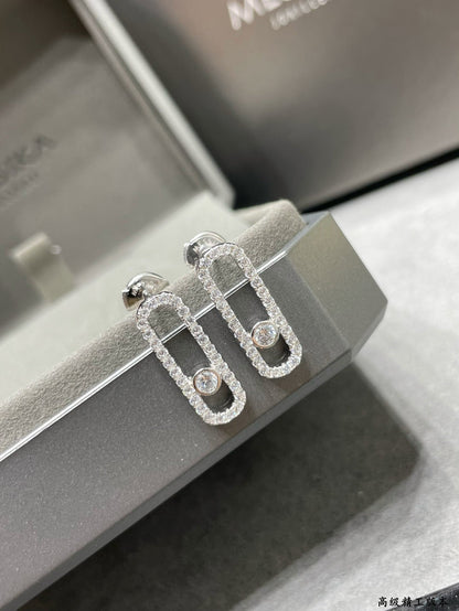[Blue Tears Jewelry]MOVE UNO STUD DIAMOND PAVED EARRINGS