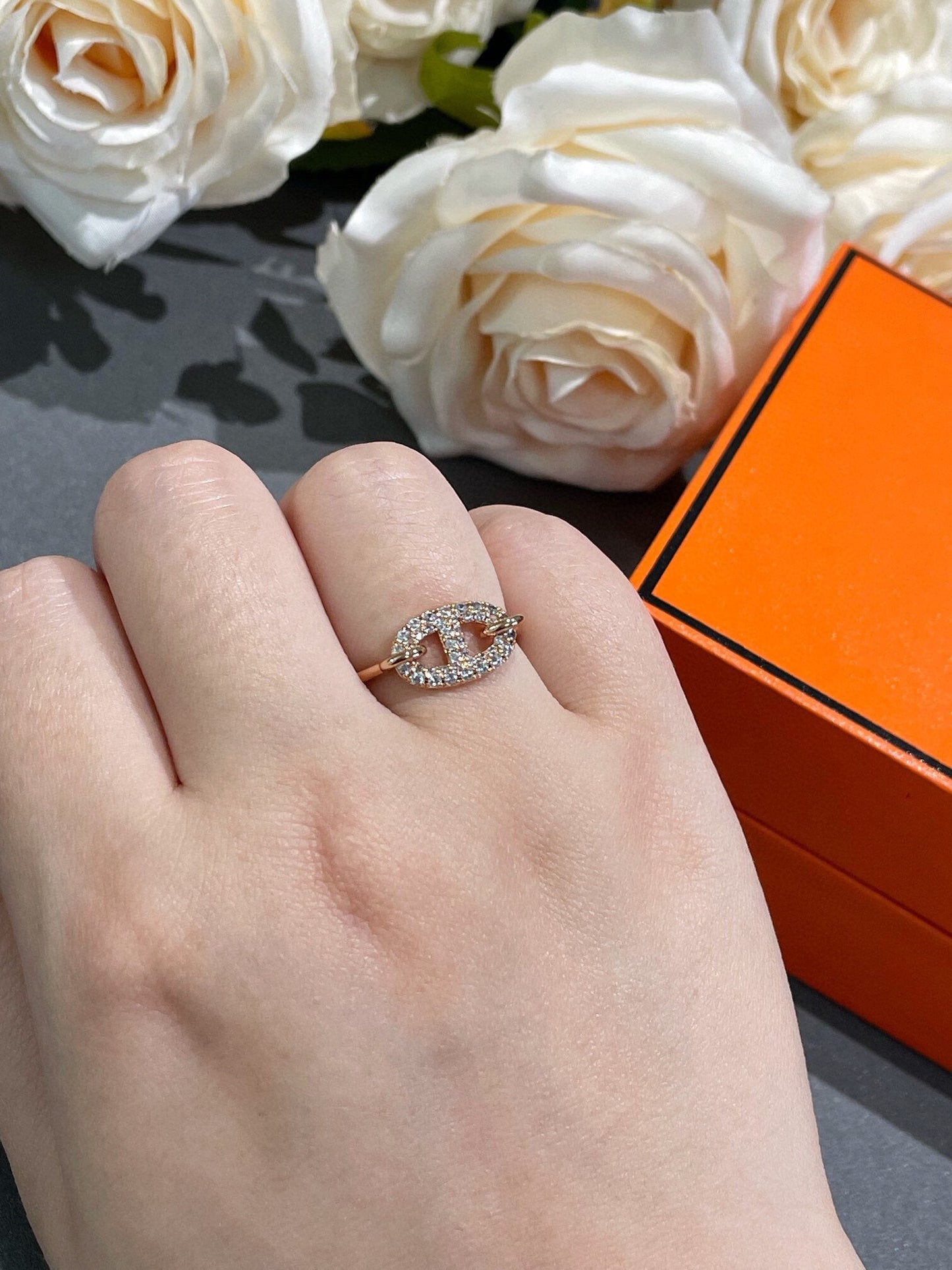 [BLUE TEARS]Runder kleiner Diamantring