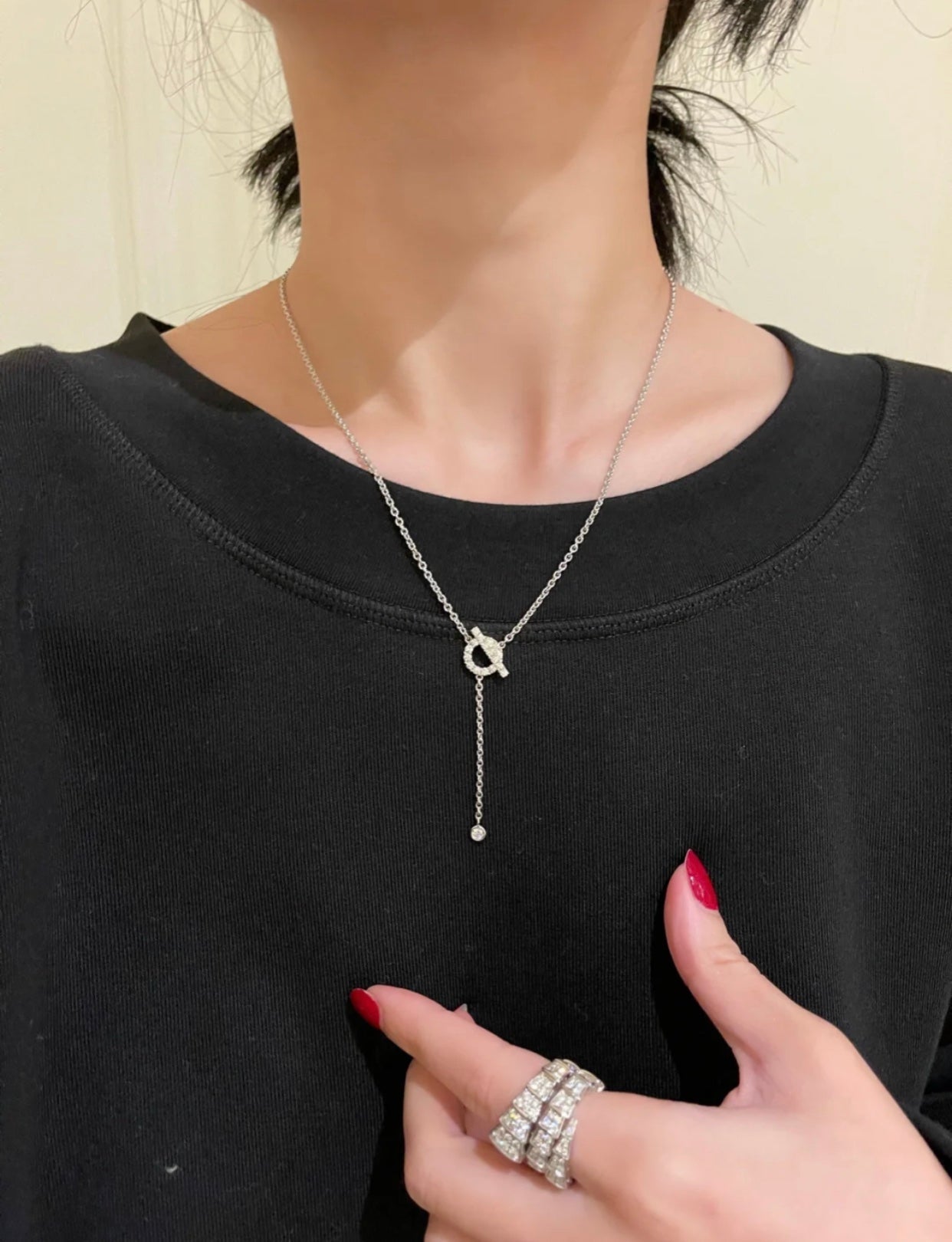 [BLAUE TRÄNEN]FINESSE SILBER DIAMANT HALSKETTE