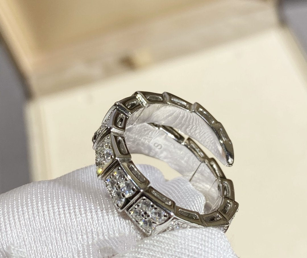 [BLUE TEARS]SERPENTI RING SILVER DIAMOND PAVED