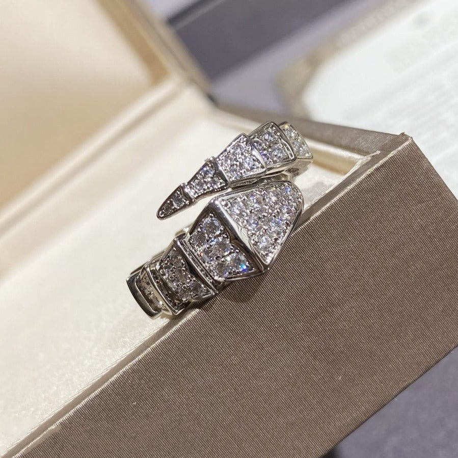 [BLUE TEARS]SERPENTI GROSSER RING SILBER MIT DIAMANTEN