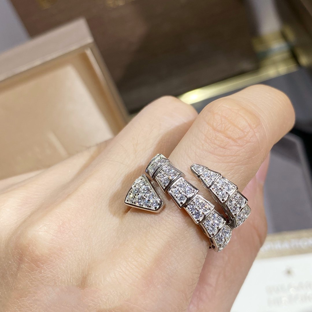 [BLUE TEARS]SERPENTI DOPPELRING SILBER MIT DIAMANTEN