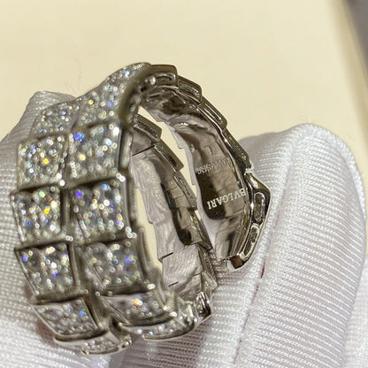 [BLUE TEARS]SERPENTI DOPPELRING SILBER MIT DIAMANTEN