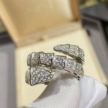 [BLUE TEARS]SERPENTI DOPPELRING SILBER MIT DIAMANTEN