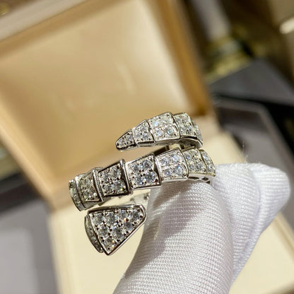 [BLUE TEARS]SERPENTI DOPPELRING SILBER MIT DIAMANTEN
