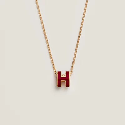 [BLAUE TRÄNEN]HM CLIC ROTE EMAILLE GOLD HALSKETTE
