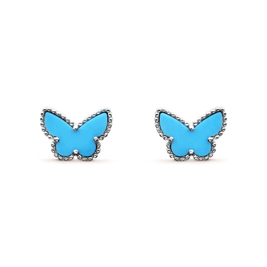 [BLAUE TRÄNEN] SCHMETTERLING TÜRKIS OHRRINGE SILBER