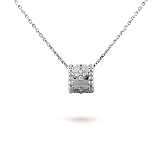 [BLAUE TRÄNEN] PERLEE ANHÄNGER SILBER DIAMANT HALSKETTE 