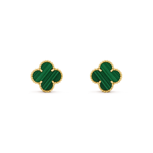 [BLAUE TRÄNEN]CLOVER MEDIUM 1 MOTIFS MALACHIT OHRRINGE