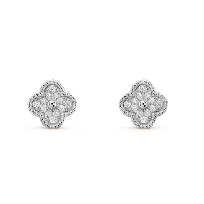 [BLAUE TRÄNEN]CLOVER MINI DIAMANT OHRSTECKER
