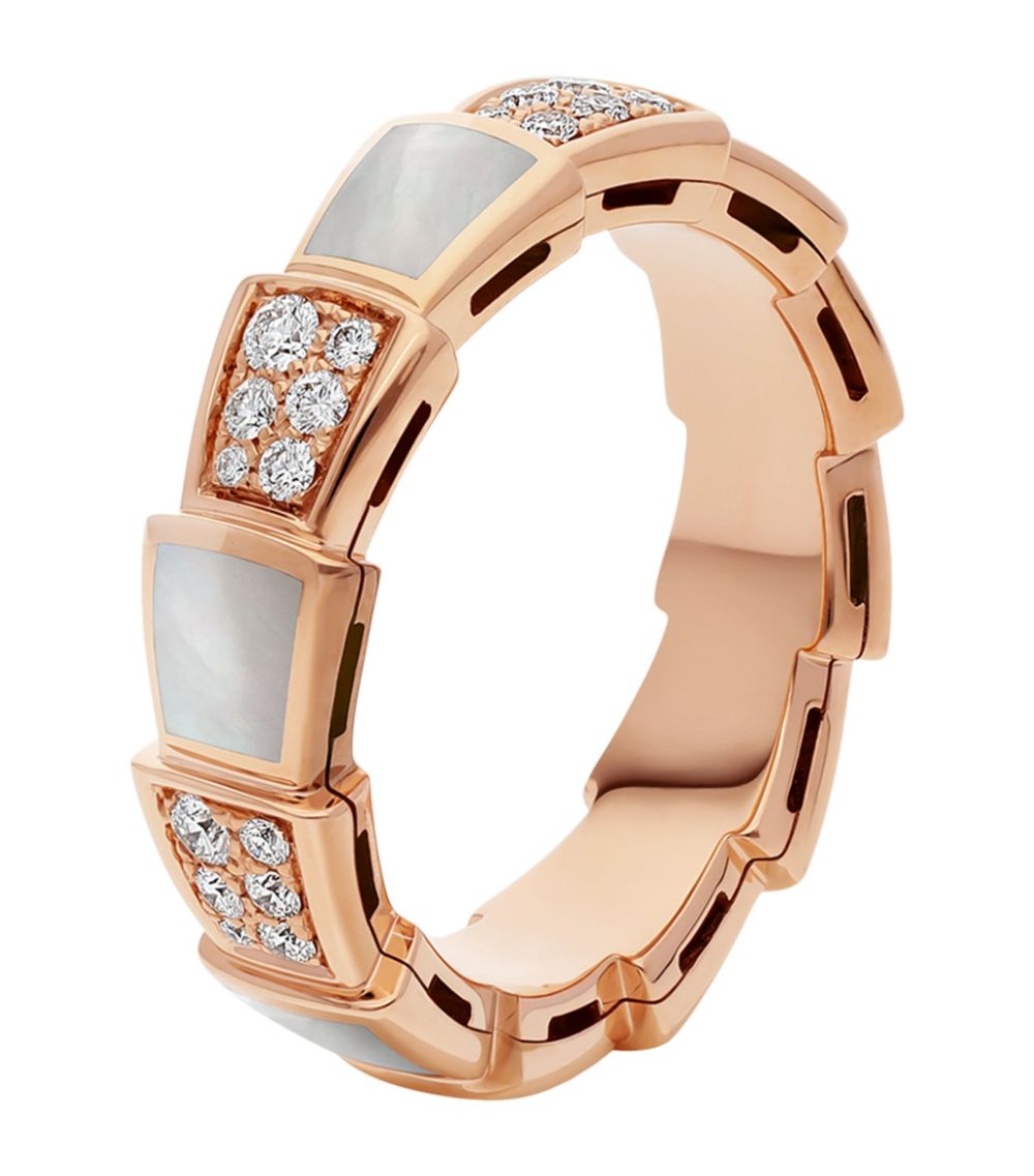 [BLAUE TRÄNEN]SERPENTI RING ROTGOLD MIT DIAMANTEN 4MM