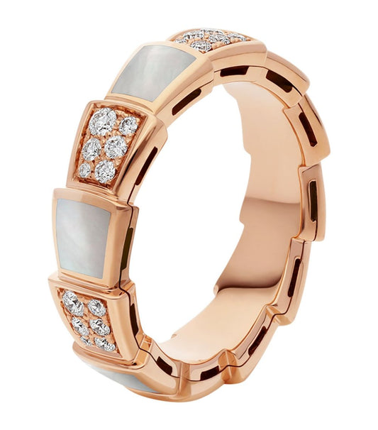 [BLAUE TRÄNEN]SERPENTI RING ROTGOLD MIT DIAMANTEN 4MM