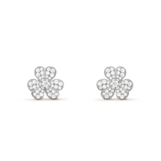 [BLAUE TRÄNEN]CLOVER COMOS DIAMANT OHRRINGE SILBER