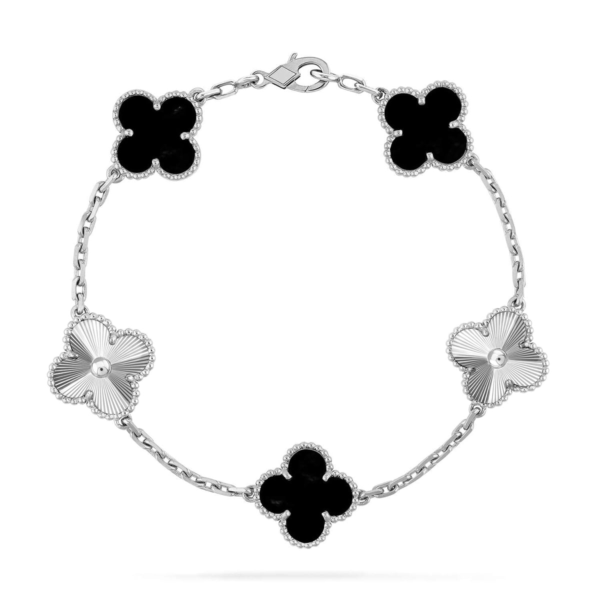 [BLUE TEARS] CLOVER 5 MOTIF ONYXS BRACELET COLLECTION