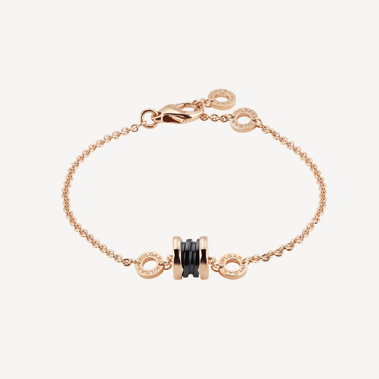 [BLUE TEARS]ZERO 1 SOFT PINK GOLD AND BLACK CERAMIC BRACELET