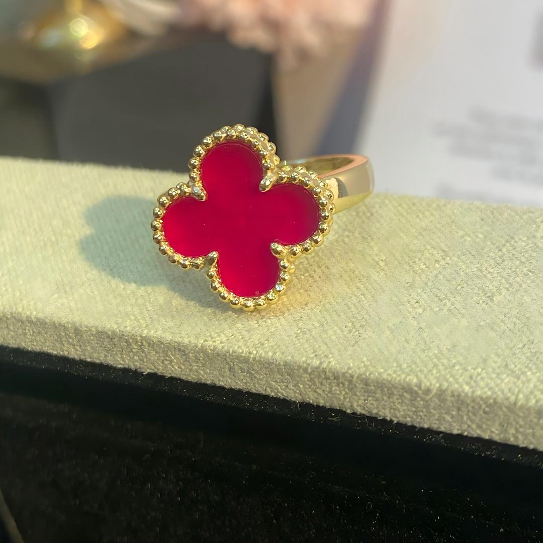 [Blue Tears Jewelry]NEW CLOVER PINK ENAMEL RINGS