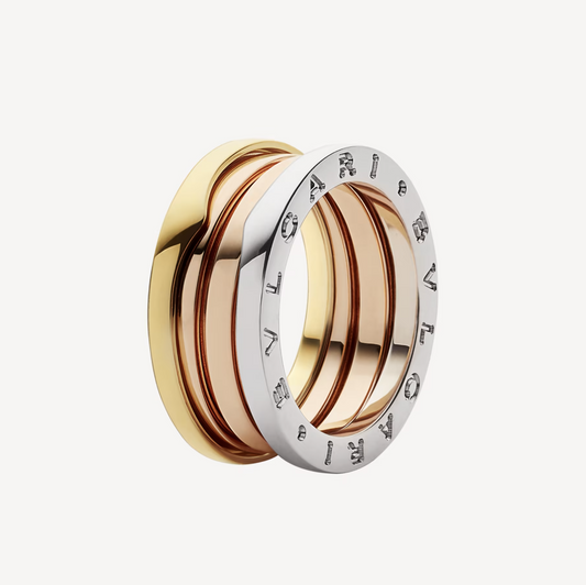 [BLUETRÄNEN] ZERO 1 DREI-BAND-RING IN ROSA, WEISS UND GELB