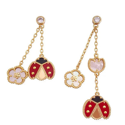 [BLUE TEARS]CLOVER MEDIUM 1 MOTIFS CARNELIAN DIAMOND Ohrringe