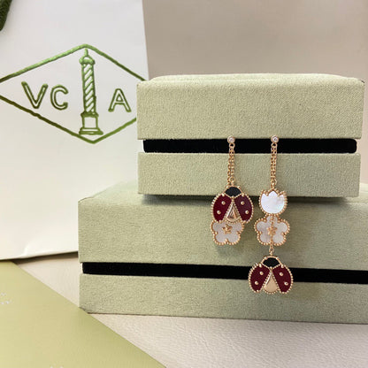 [BLUE TEARS]CLOVER MEDIUM 1 MOTIFS CARNELIAN DIAMOND Ohrringe