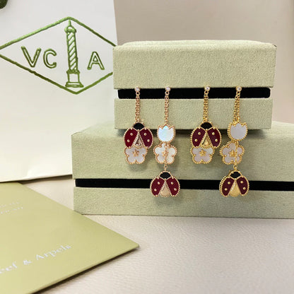 [BLUE TEARS]CLOVER MEDIUM 1 MOTIFS CARNELIAN DIAMOND Ohrringe