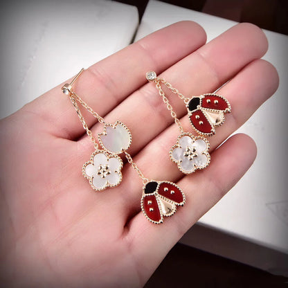 [BLUE TEARS]CLOVER MEDIUM 1 MOTIFS CARNELIAN DIAMOND Ohrringe