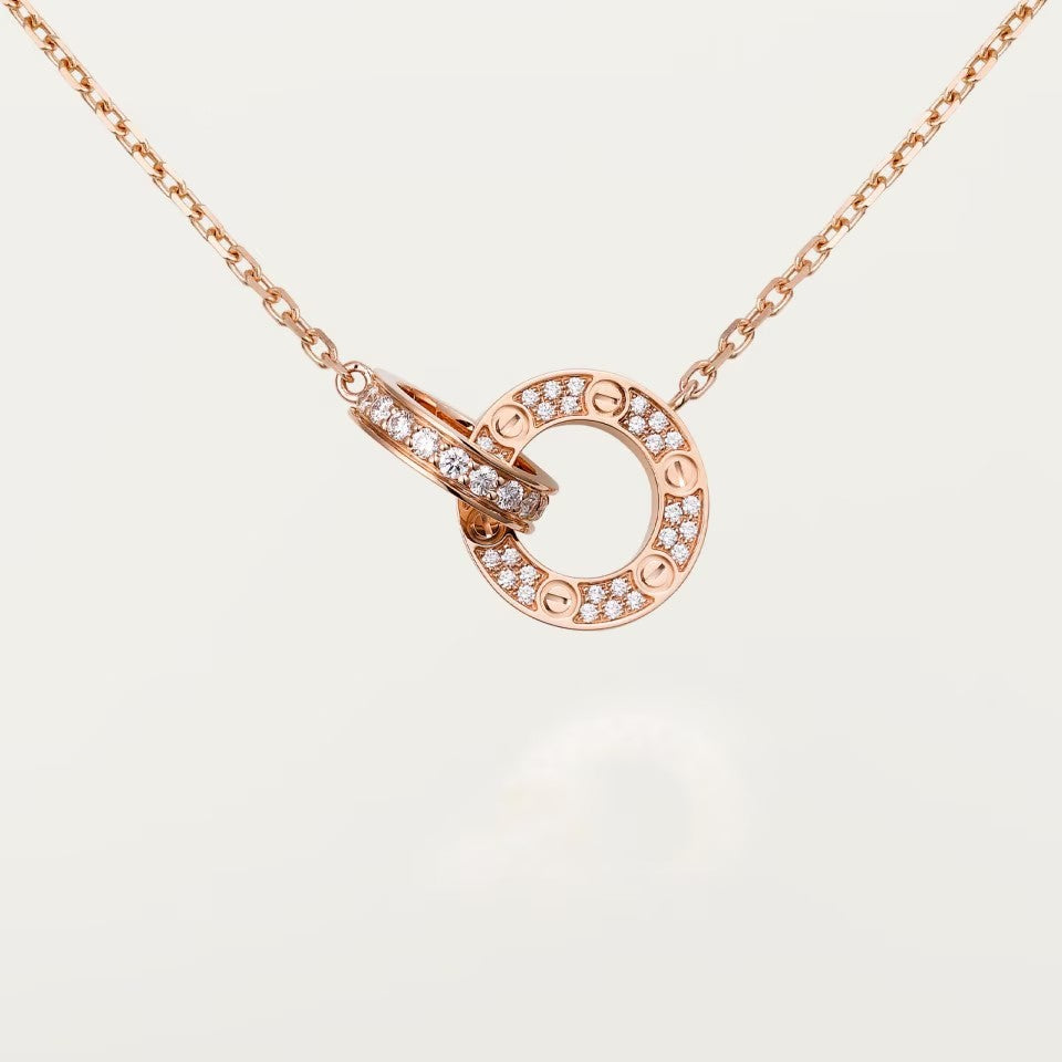 [Blue Tears Jewelry]LOVE  FULL DIAMOND PENDANT NECKLACE