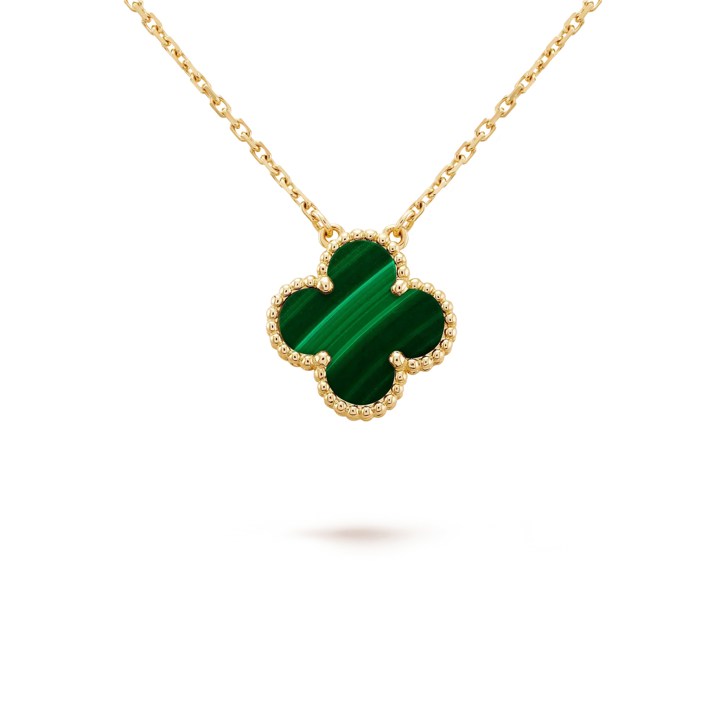 [BLAUE TRÄNEN]CLOVER 15MM MALACHIT EINZELNE BLUMENKETTE