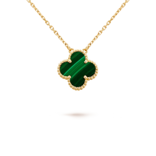 [BLAUE TRÄNEN]CLOVER 15MM MALACHIT EINZELNE BLUMENKETTE